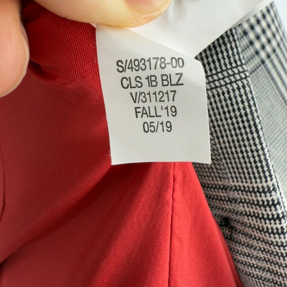 BANANA REPUBLIC Classic Fit Glen Plaid One-Button Gray w/ Red Lining Blazer 8 - Picture 4 of 5